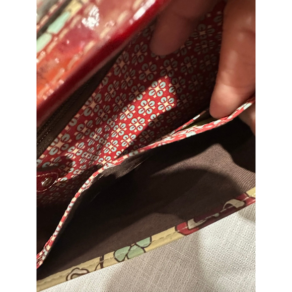 Women's Fossil One Size Floral Beige Red Wallet - Picture 5 of 7